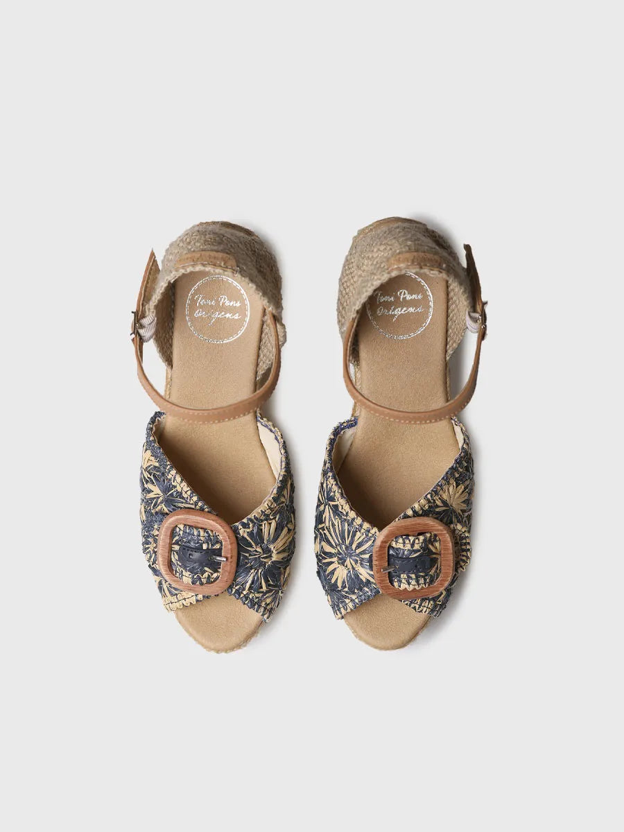  - Alpargata de mujer con cuña en rafia bicolor | LIA-RF  - Toni Pons  