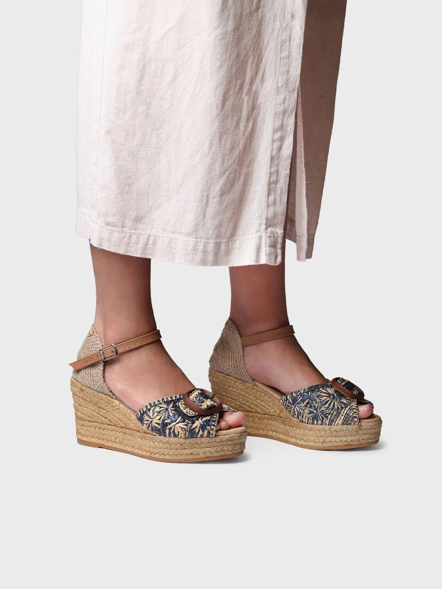  - Alpargata de mujer con cuña en rafia bicolor | LIA-RF  - Toni Pons  