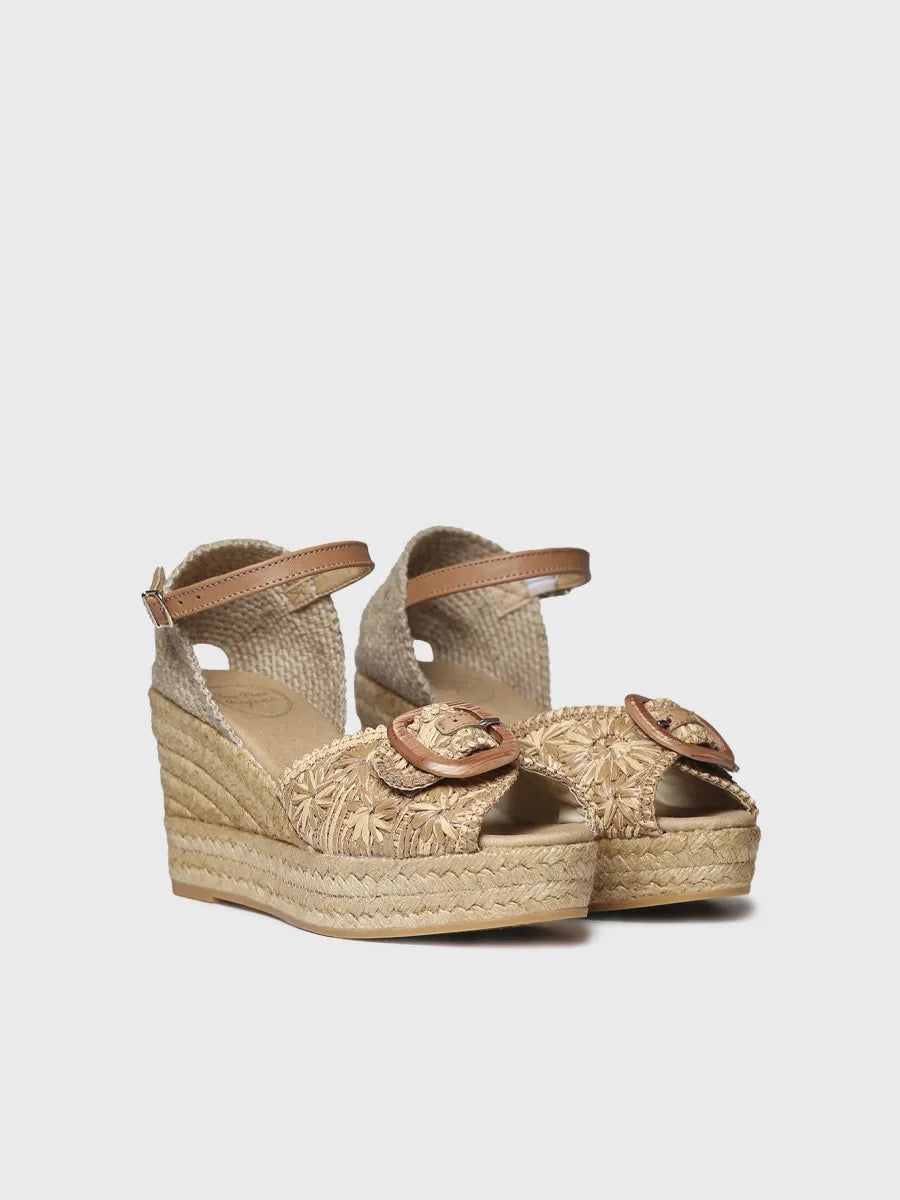  - Alpargata de mujer con cuña en rafia bicolor | LIA-RF  - Toni Pons  