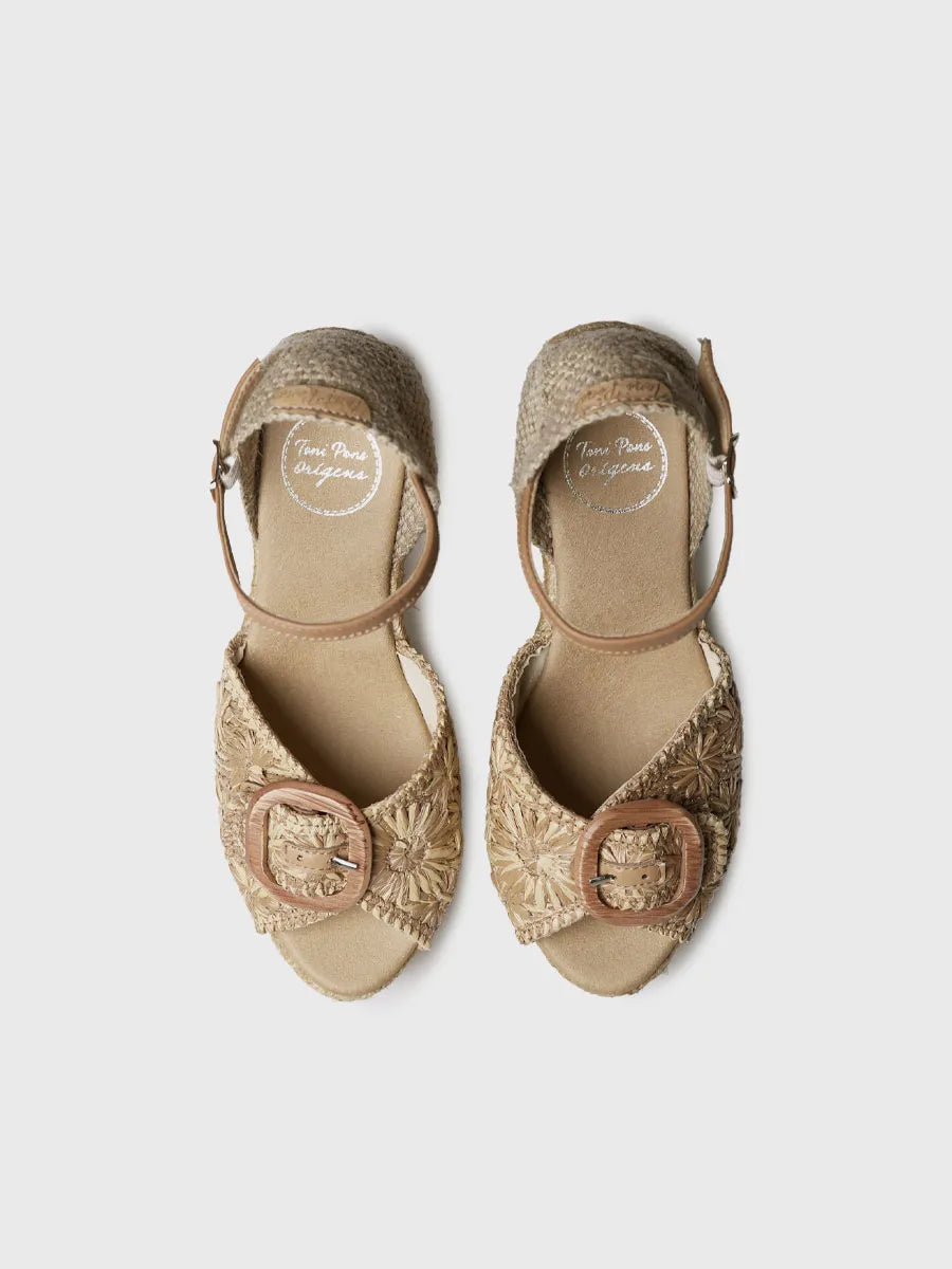  - Alpargata de mujer con cuña en rafia bicolor | LIA-RF  - Toni Pons  