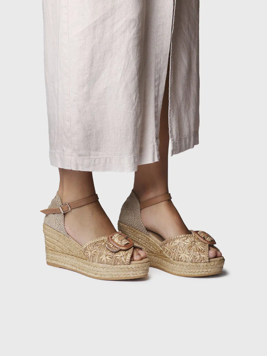  - Alpargata de mujer con cuña en rafia bicolor | LIA-RF  - Toni Pons  
