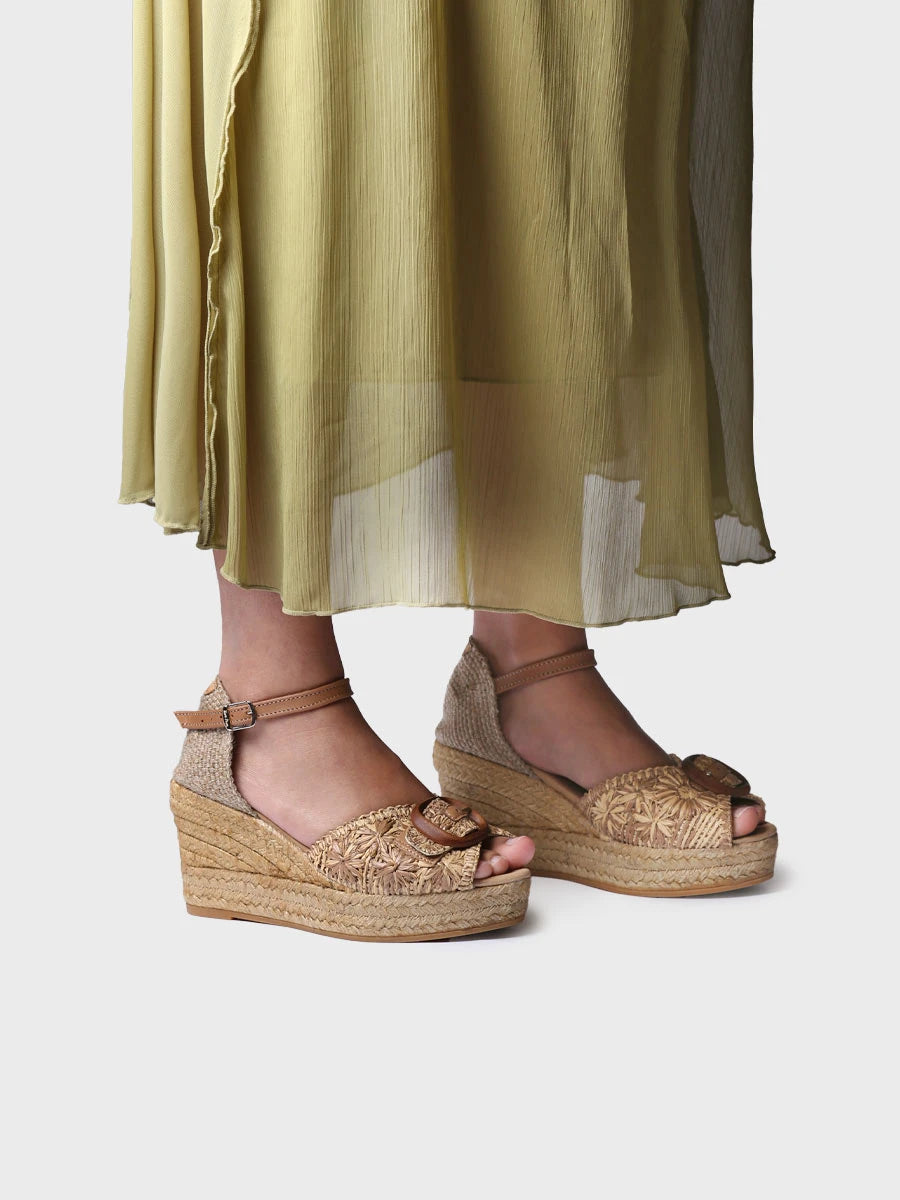  - Alpargata de mujer con cuña en rafia bicolor | LIA-RF  - Toni Pons  