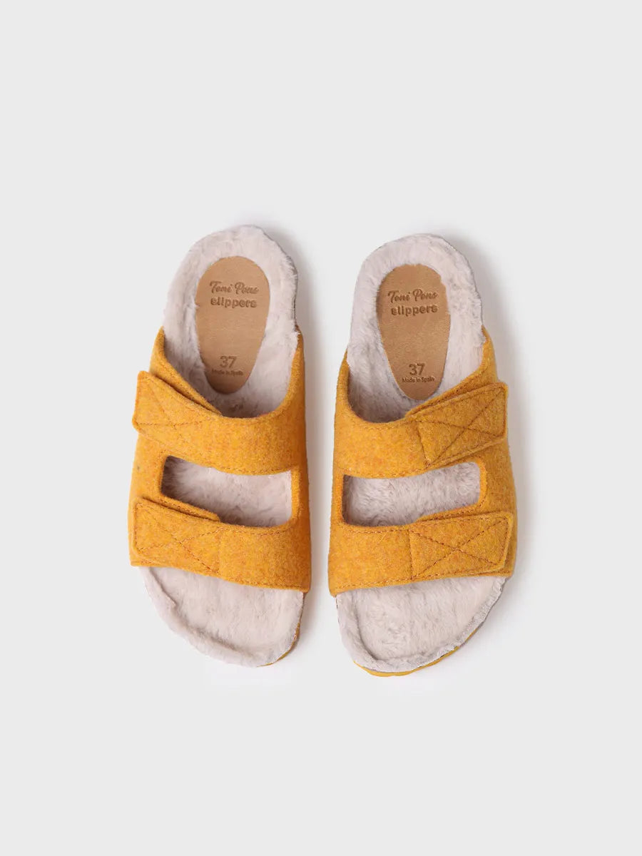 Slipper oberta per a dona en feltre i borrego - LIZY