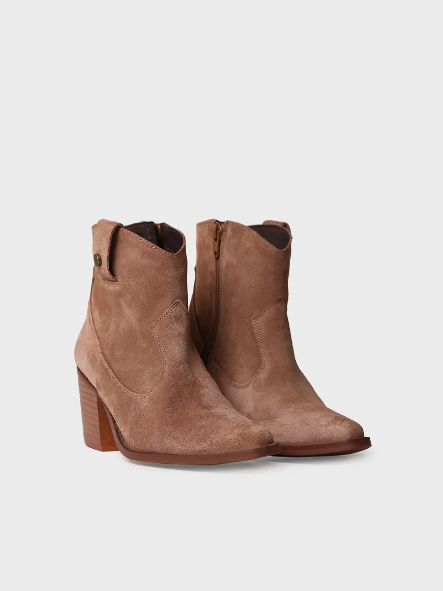 Botí per a dona en serratge en color cafè - LORETTA-SY