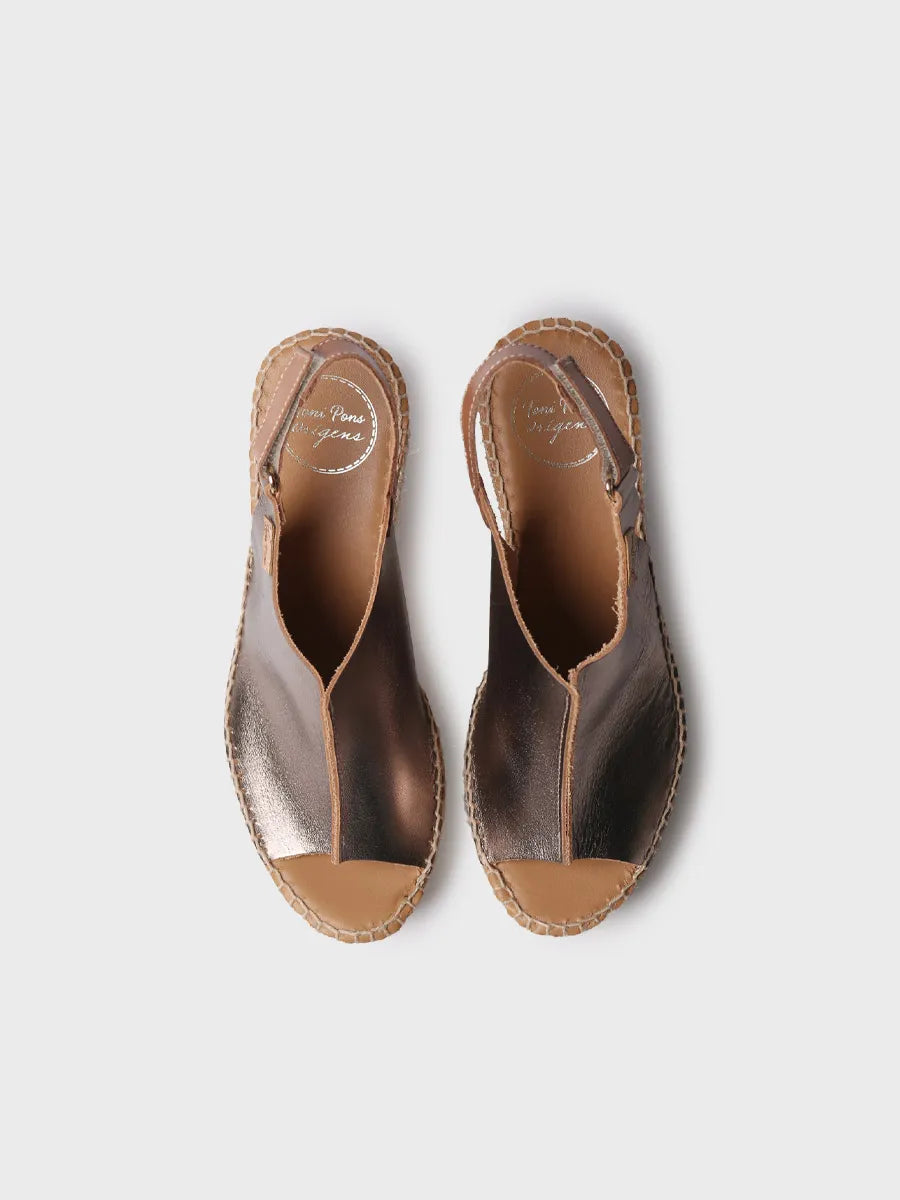  - Alpargata de mujer en piel con cuña y cierre de velcro | LUGANO-P  - Toni Pons  