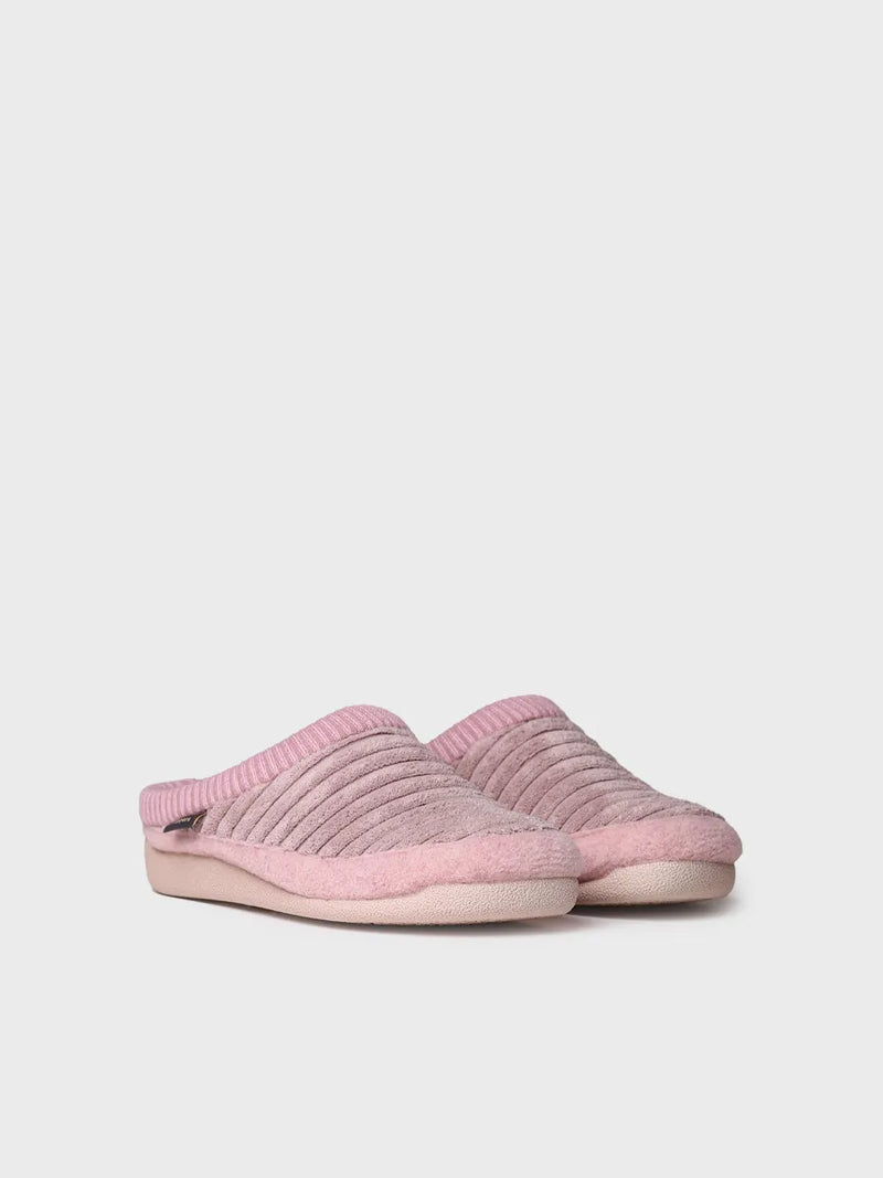 zapatillas de casa mujer - Zapatilla tipo zueco para mujer en fieltro y pelo sintético en Crudo | MALU-OD  - Toni Pons  