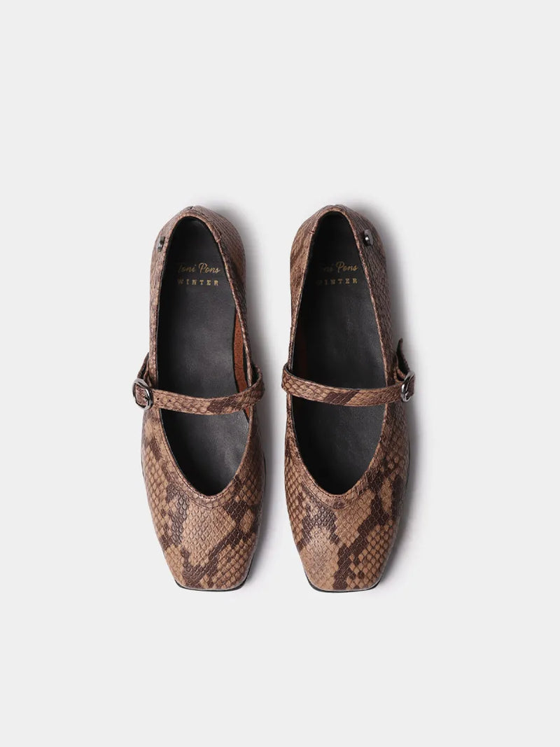 Zapatos mujer - Merceditas de mujer en piel con efecto serpiente | MARIAN-PI  - Toni Pons  