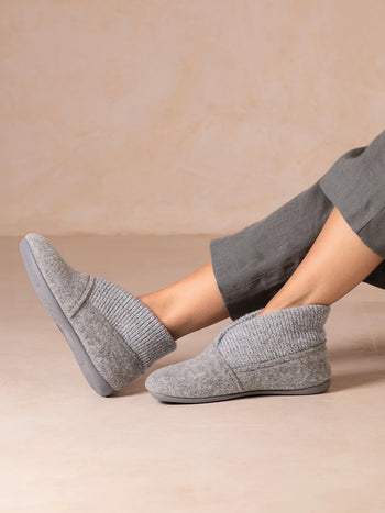 High house slipper in felt and knit for women | MARIE-CE