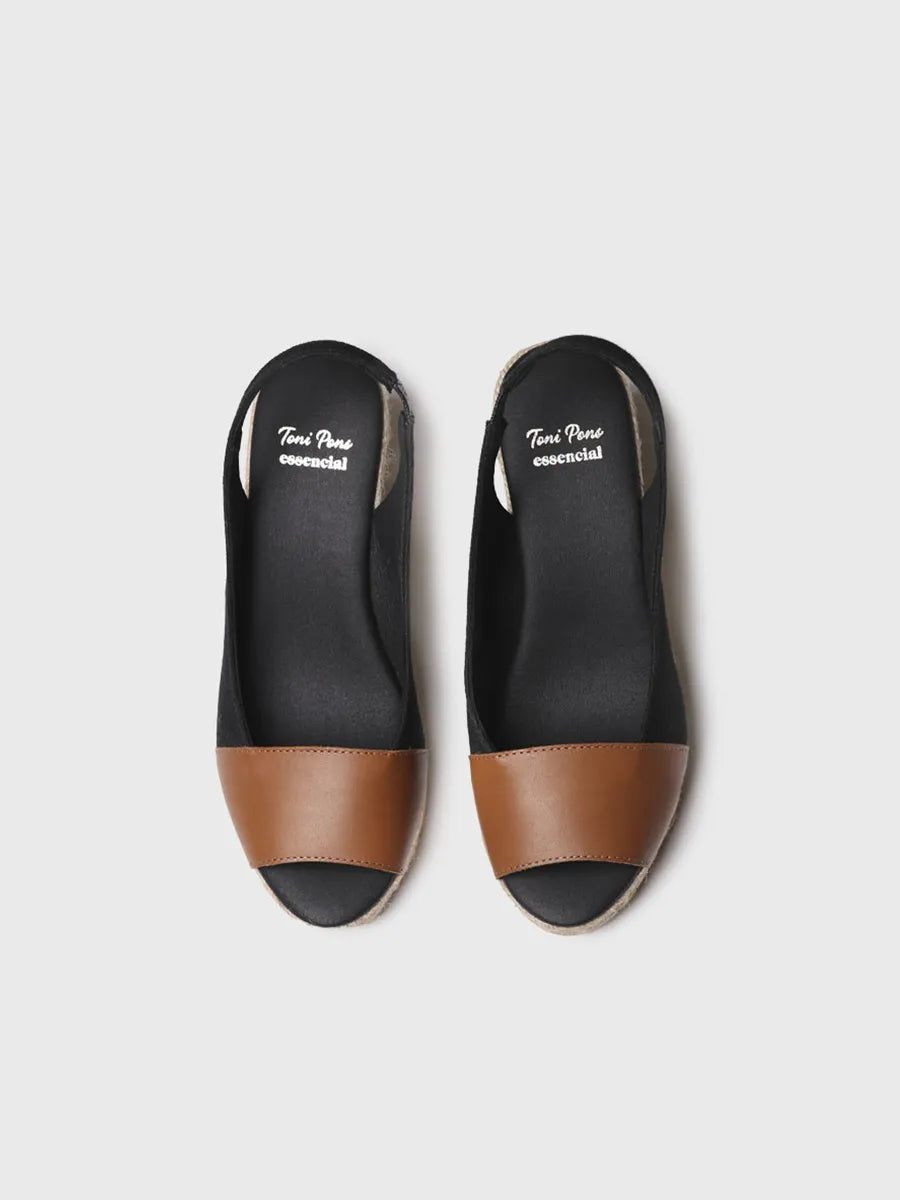 Alpargata mujer - Alpargata de cuña con detalle de piel  - Toni Pons  