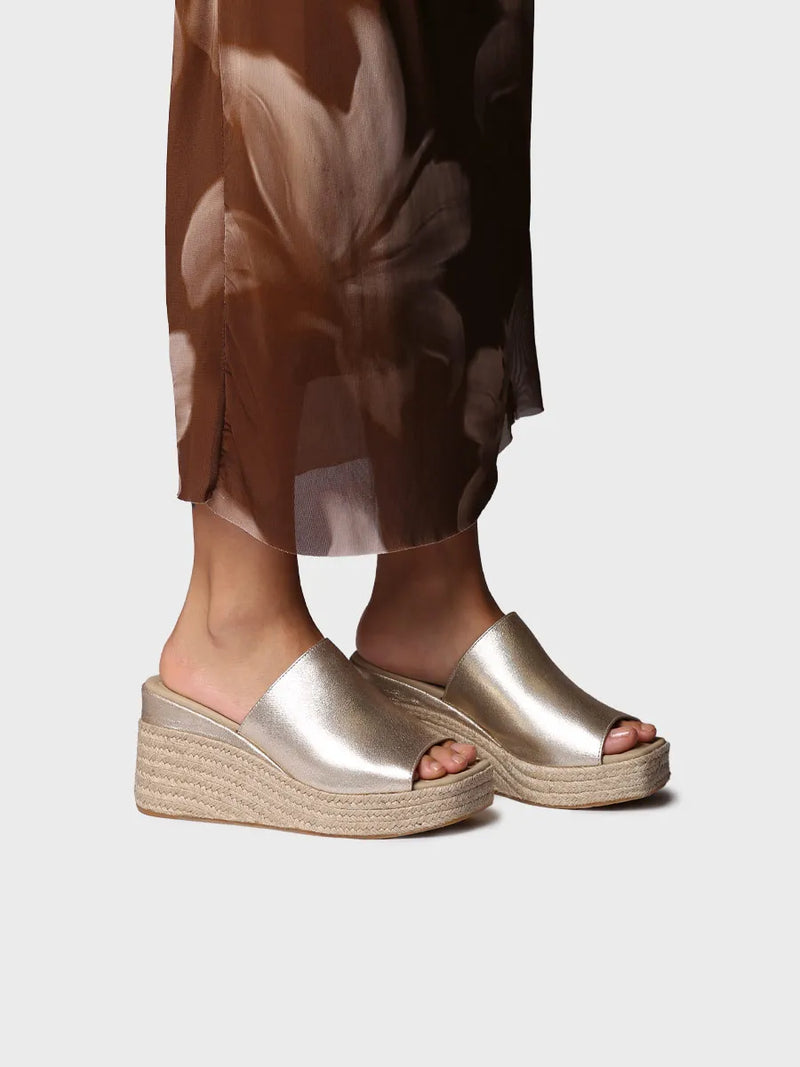 Zapatillas mujer - Alpargata destalonada de mujer en serraje con cuña | MARLENE  - Toni Pons  