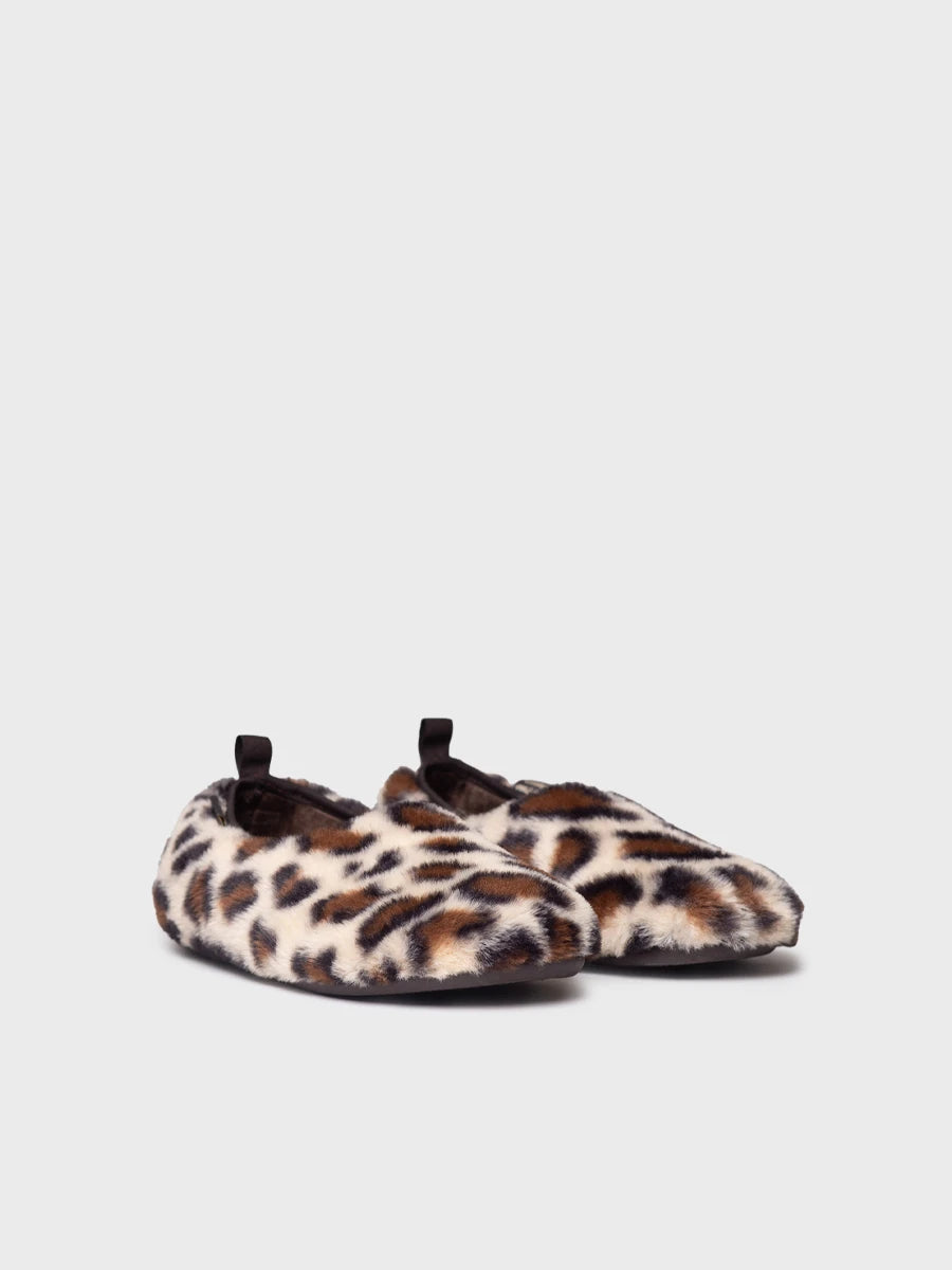 Zapatillas de casa mujer - Pantufla en pelo con estampado leopardo para mujer | MARTA-PA  - Toni Pons  