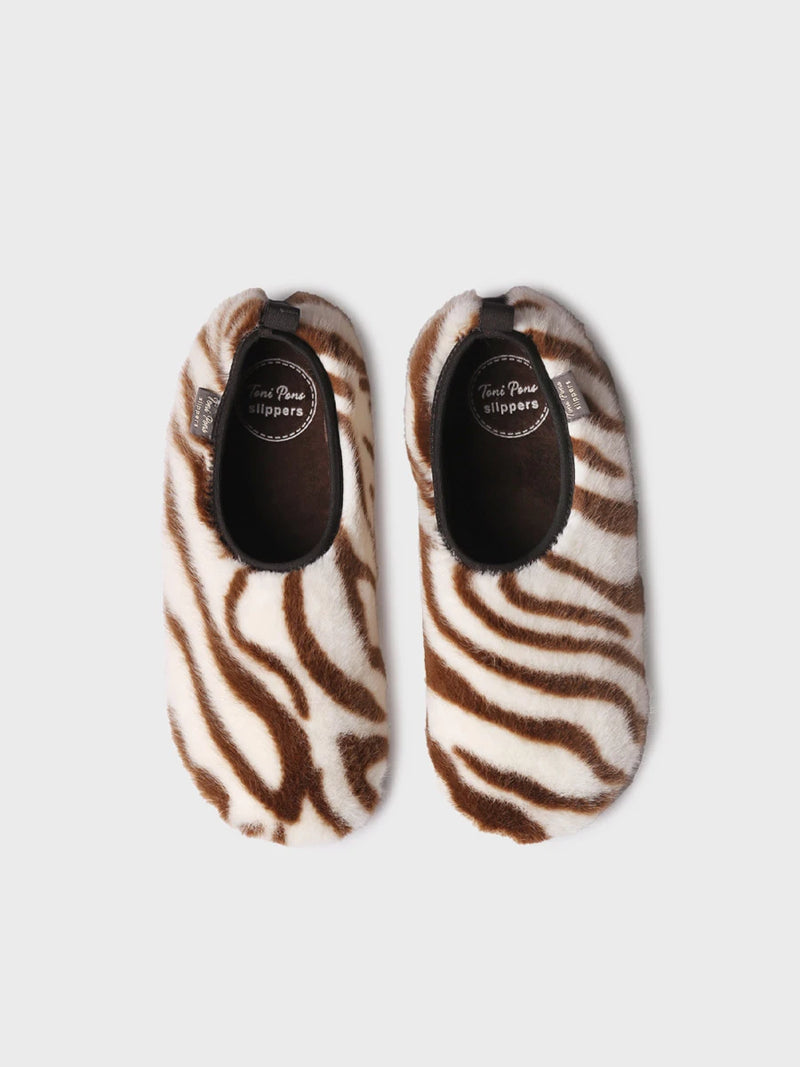 Zapatillas de casa mujer - Pantufla en pelo con estampado leopardo para mujer | MARTA-PA  - Toni Pons  