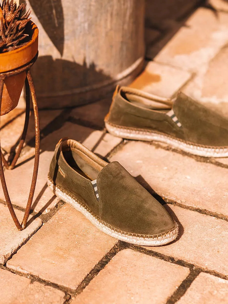 Split leather espadrilles for men