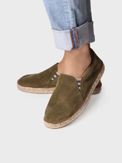 Split leather espadrilles for men