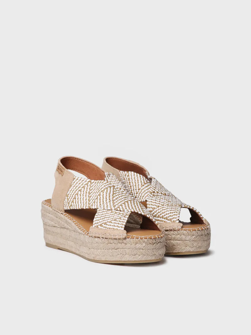 MASAI - Women's espadrille with wedge and multicolour elastic