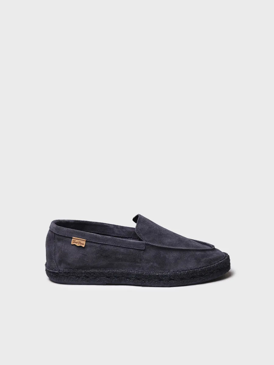 Closed men's espadrille in suede with jute sole