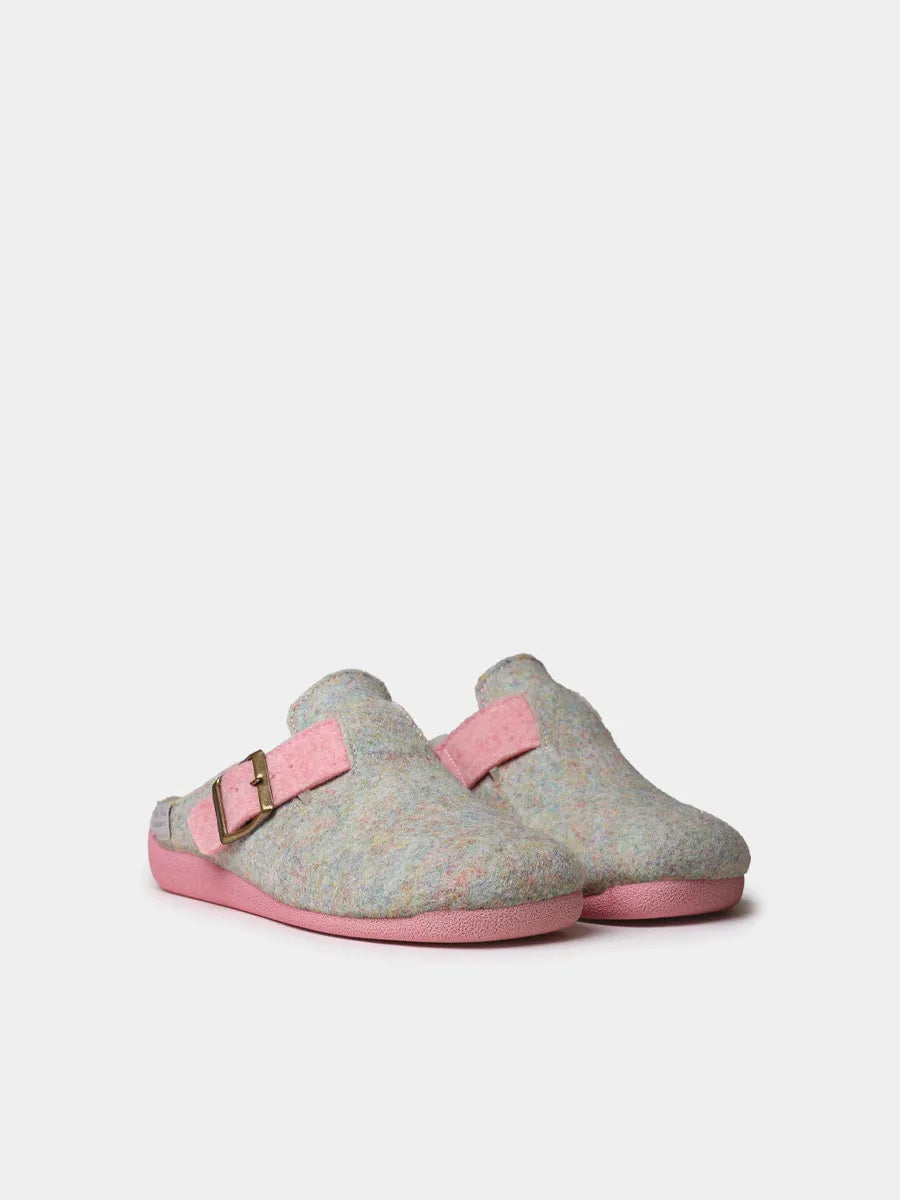 Zapatillas de casa mujer - Slipper de mujer tipo zueco con hebilla en fieltro reciclado | MIMA-FR  - Toni Pons  