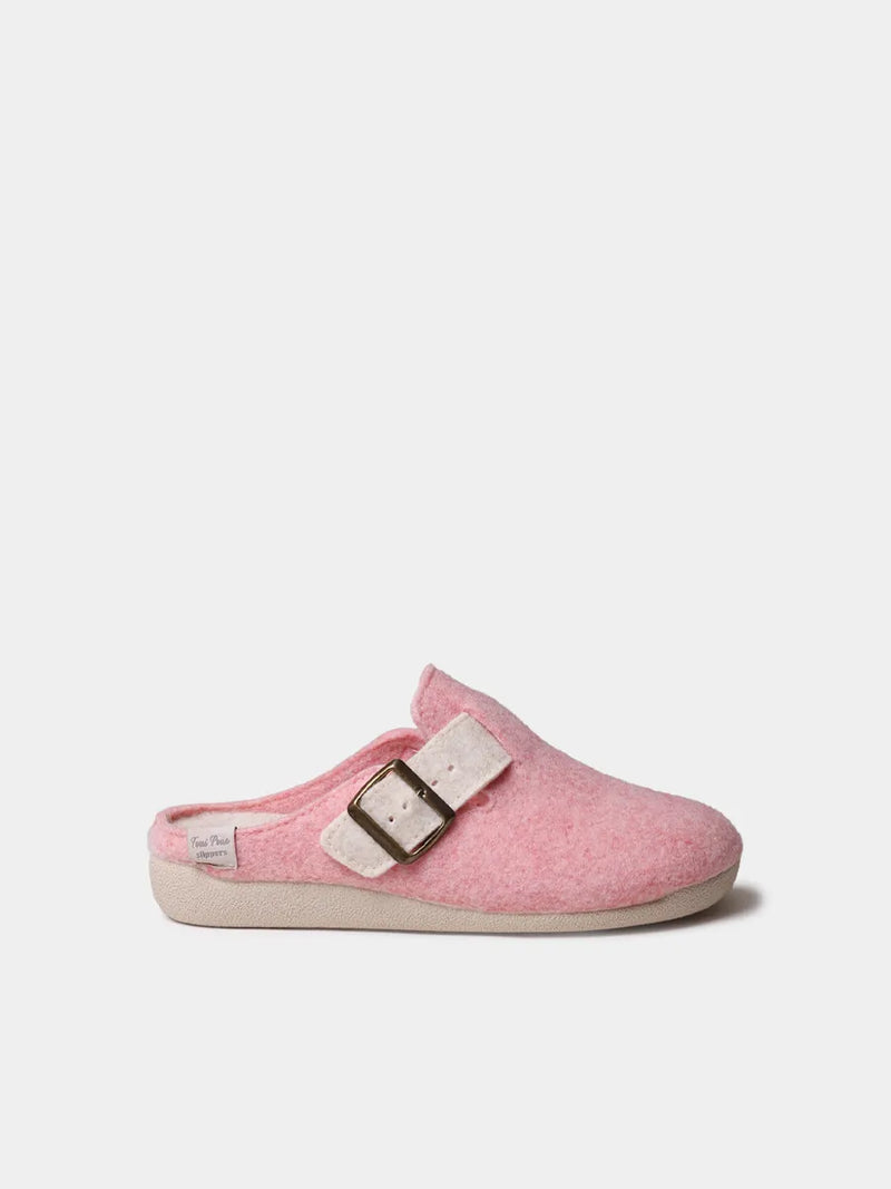 Zapatillas de casa mujer - Slipper de mujer tipo zueco con hebilla en fieltro reciclado | MIMA-FR  - Toni Pons  