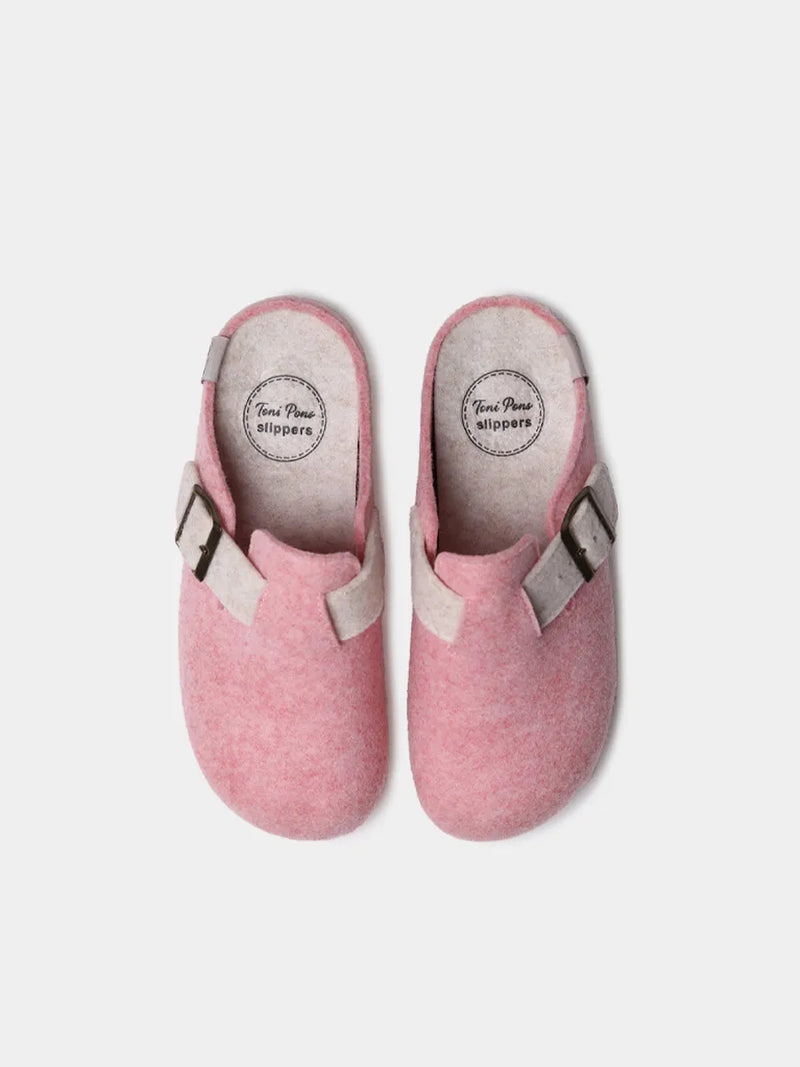 Zapatillas de casa mujer - Slipper de mujer tipo zueco con hebilla en fieltro reciclado | MIMA-FR  - Toni Pons  