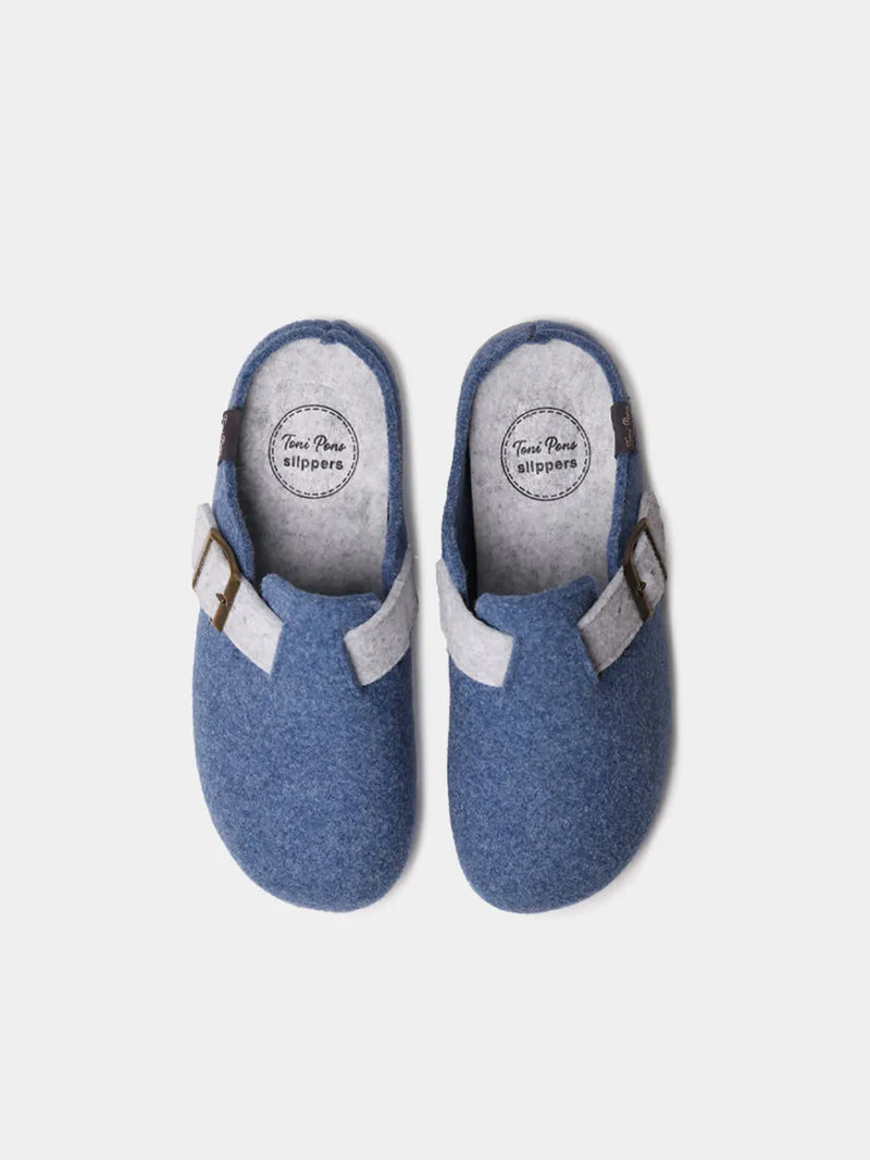Zapatillas de casa mujer - Slipper de mujer tipo zueco con hebilla en fieltro reciclado | MIMA-FR  - Toni Pons  