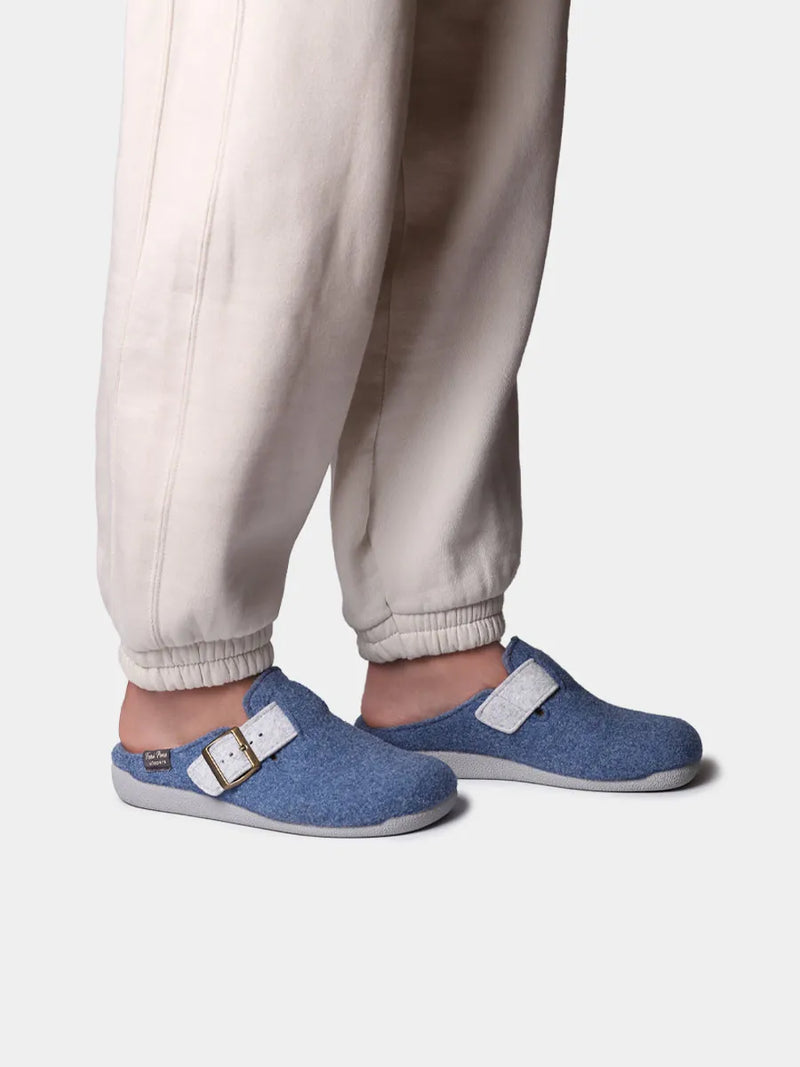 Zapatillas de casa mujer - Slipper de mujer tipo zueco con hebilla en fieltro reciclado | MIMA-FR  - Toni Pons  