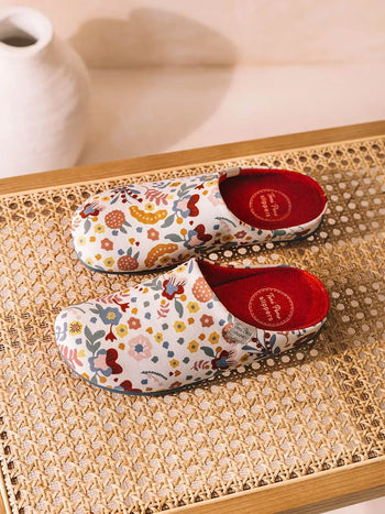 zapatillas mujer - Zapatilla de casa tipo zueco de mujer en algodón estampado | MIMI-TJ  - Toni Pons  