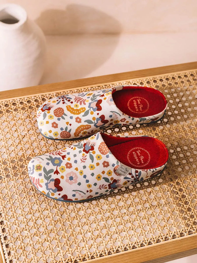 zapatillas mujer - Zapatilla de casa tipo zueco de mujer en algodón estampado | MIMI-TJ  - Toni Pons  