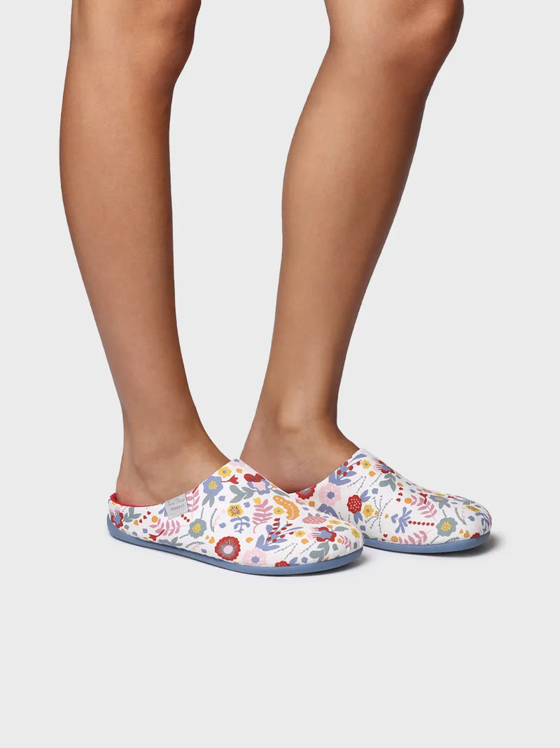 zapatillas mujer - Zapatilla de casa tipo zueco de mujer en algodón estampado | MIMI-TJ  - Toni Pons  