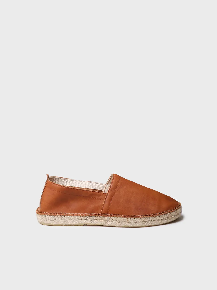 Closed men's espadrille in leather with jute sole