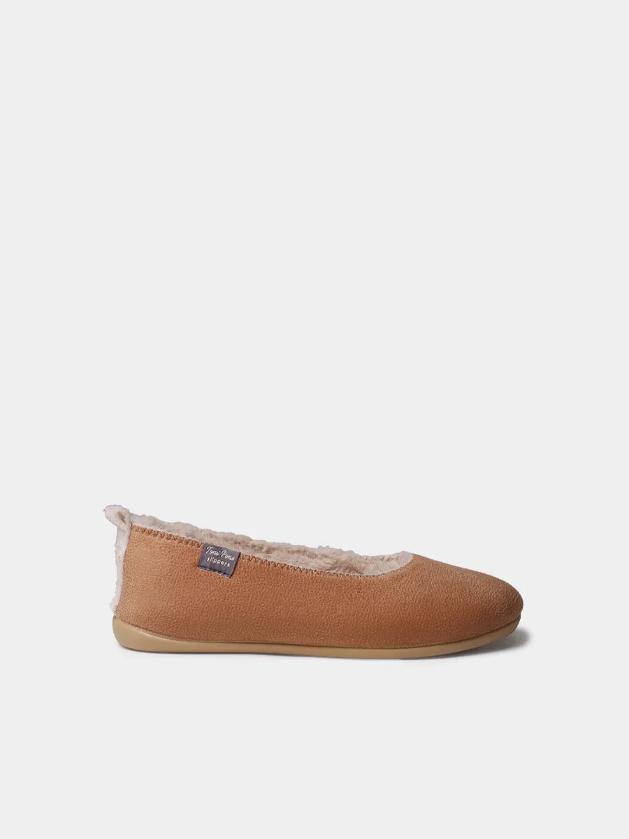 Women's babouche-style slipper in shearling