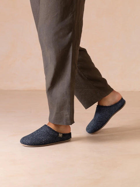Women's clog-style slipper made from recycled felt - MONA-FR