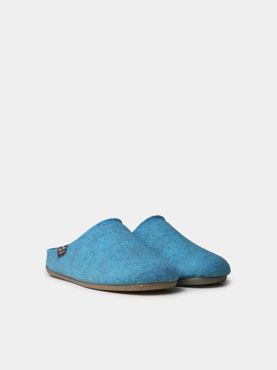 Women's clog-style slipper made from recycled felt