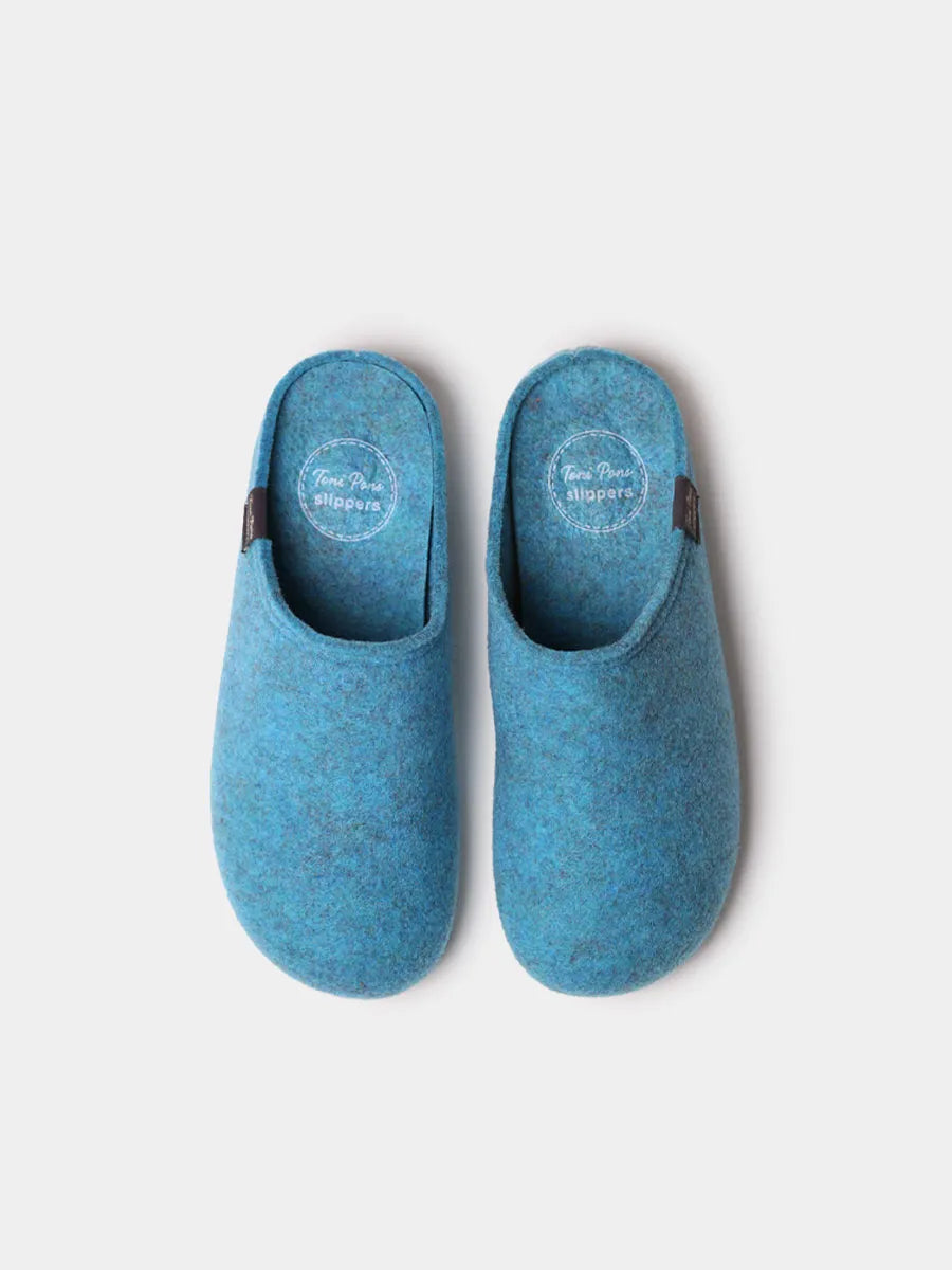Women's clog-style slipper made from recycled felt