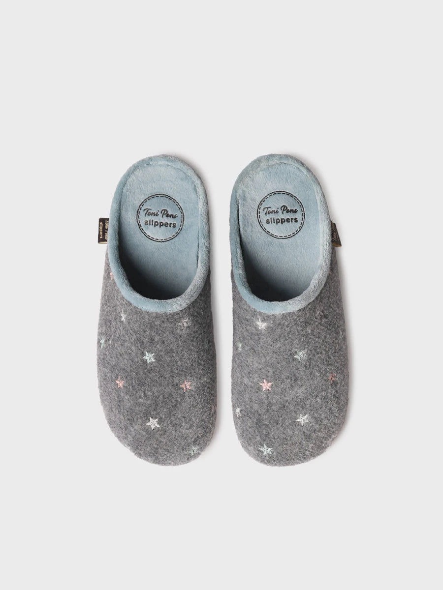 Zapatillas de casa mujer - Slipper abierta con bordados luminiscentes para mujer | MONA-FT  - Toni Pons  