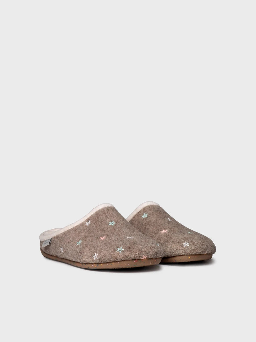 Zapatillas de casa mujer - Slipper abierta con bordados luminiscentes para mujer | MONA-FT  - Toni Pons  