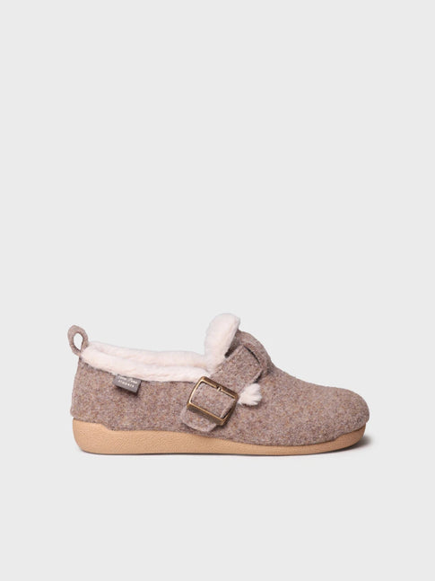 Chausson en feutre avec boucle pour femme | MONI-FP