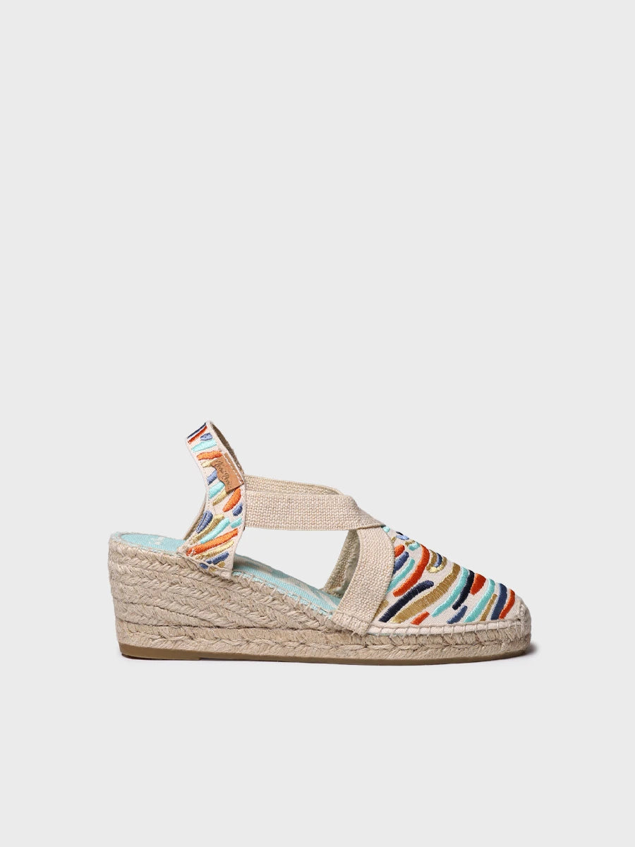  - Alpargata de mujer con cuña y bordado multicolor | MONTJOI  - Toni Pons  