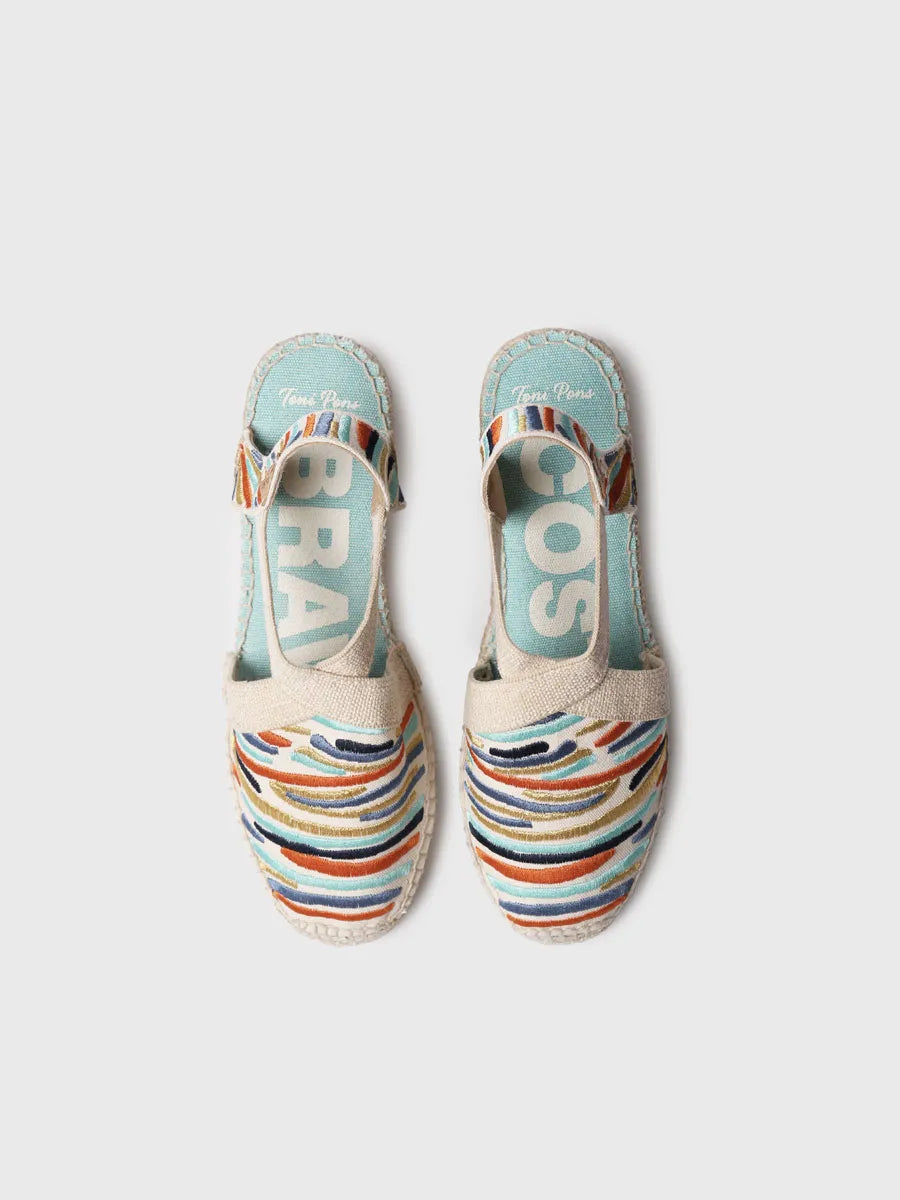  - Alpargata de mujer con cuña y bordado multicolor | MONTJOI  - Toni Pons  