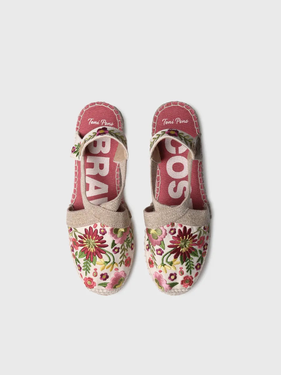  - Alpargata de mujer con cuña y bordado multicolor | MONTJOI  - Toni Pons  
