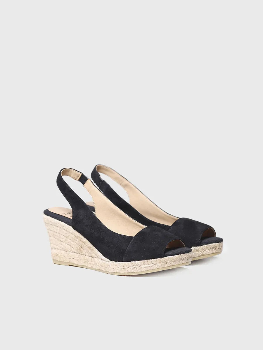 Espadrillas da donna aperte con zeppa 