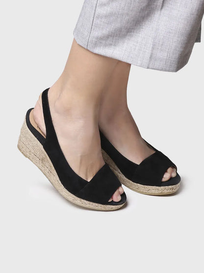 Espadrillas da donna aperte con zeppa 