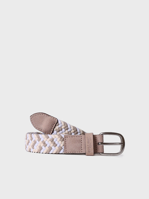 Women's fabric and leather belt - NADINA