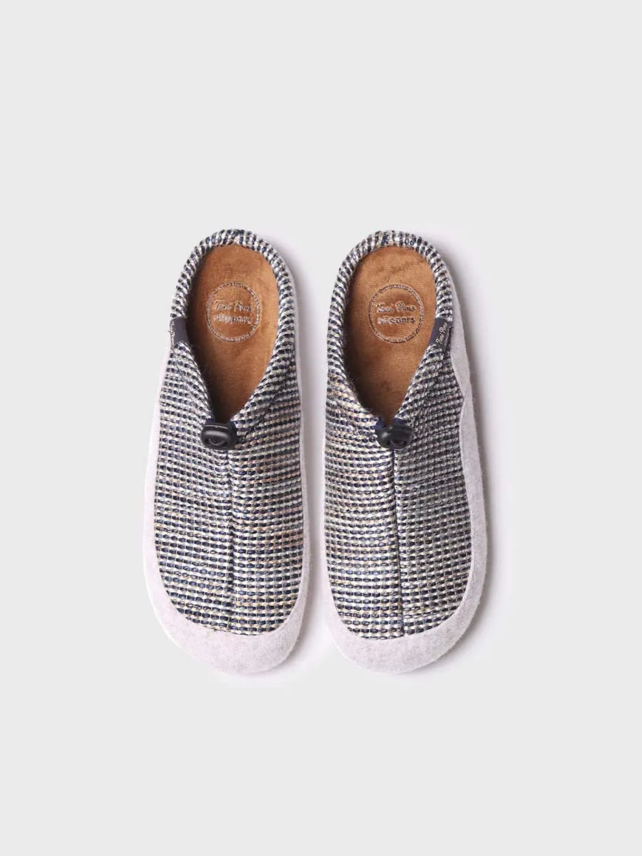 Men's clog slippers in fabric and felt - NADIR-DS