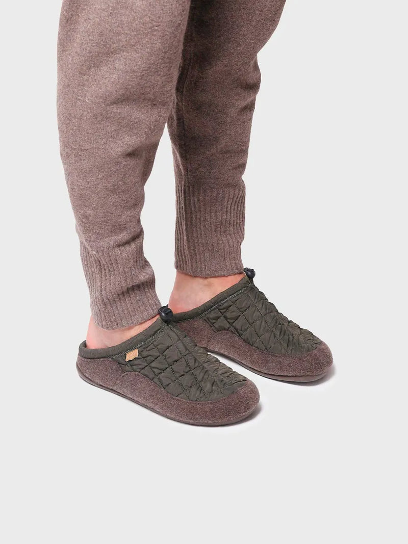 zapatillas de casa hombre - Zapatilla tipo zueco para hombre en tejido acolchado y fieltro | NADIR-UM  - Toni Pons  