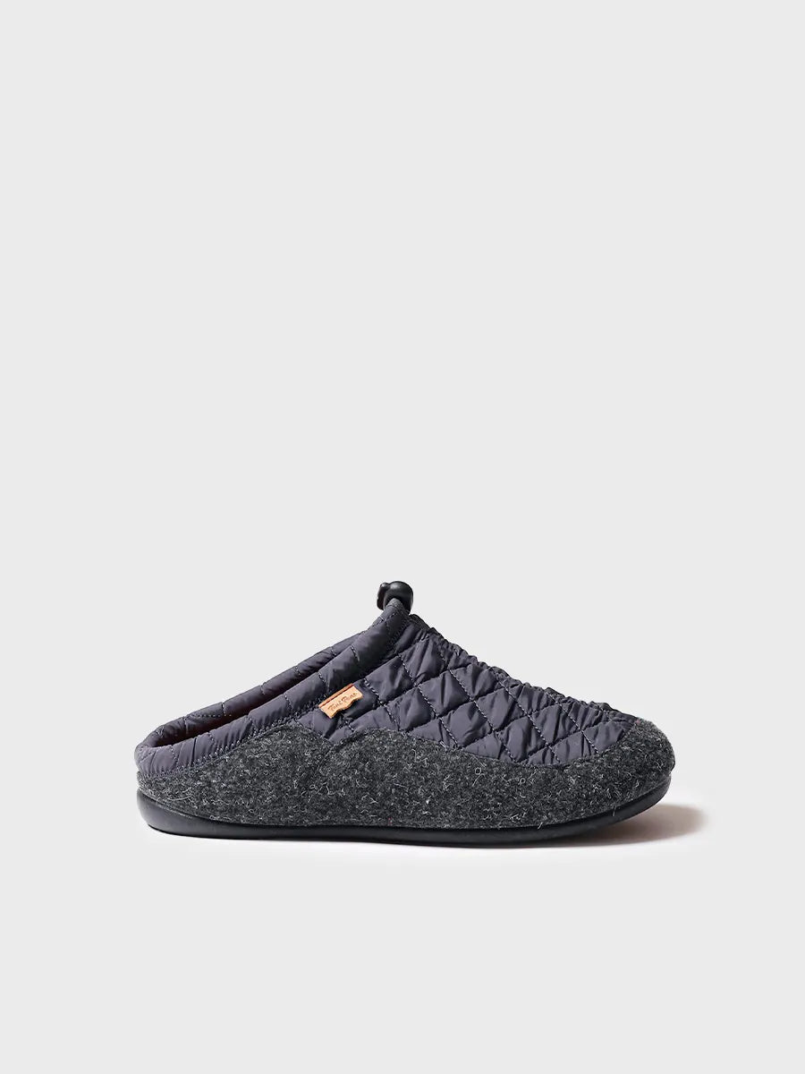 zapatillas de casa hombre - Zapatilla tipo zueco para hombre en tejido acolchado y fieltro | NADIR-UM  - Toni Pons  