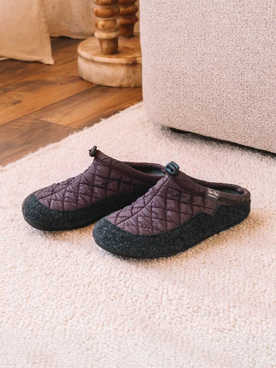 Zapatilla tipo zueco de hombre en tejido acolchado y fieltro | NADIR-UM