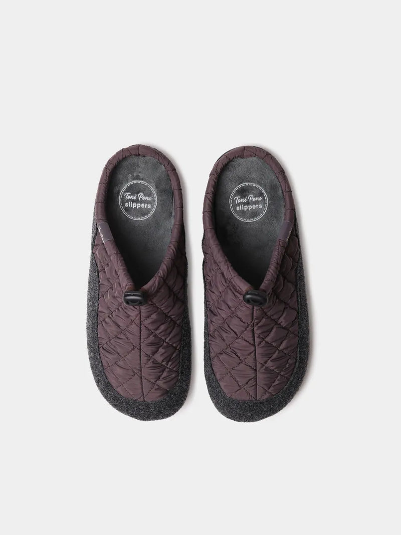 Zapatillas de casa hombre - Zapatilla tipo zueco de hombre en tejido acolchado y fieltro | NADIR-UM  - Toni Pons  