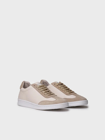 Women's leather sneaker in beige 