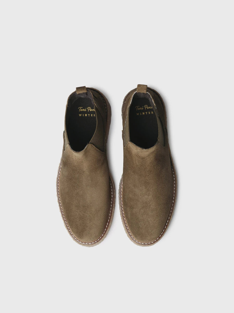 Stivaletto da donna in pelle scamosciata con elastici laterali | NANTES-SY