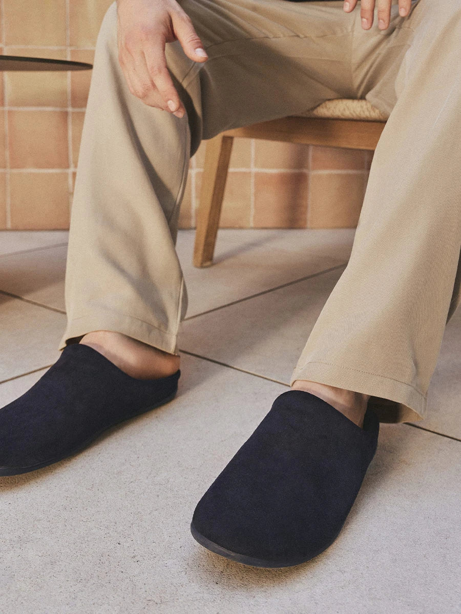 Slipper oberta de pell amb folre interior per a home | NAPOLI